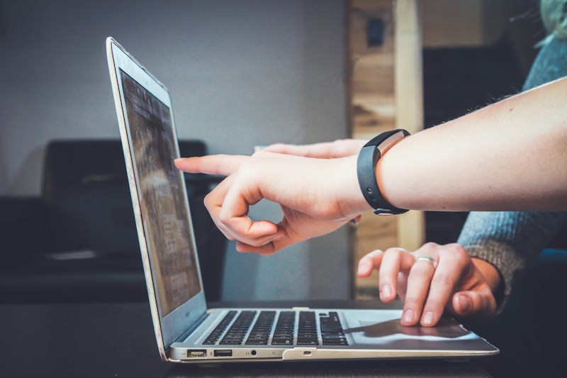 Laptop used to assess website performance
